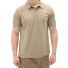Мужская тактическая футболка поло с коротким рукавом поло для военных с липучками на рукавах Бежевый M - изображение 1