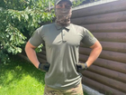 Мужская футболка поло с коротким рукавом для военных тактическая Хаки XL - изображение 6