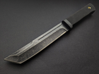 Нож нескладной Тактический Танто Черный с Прорезиненной рукояткой