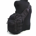 Однолямочная армейская сумка 25x20x11 см черная 50437 - изображение 1