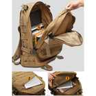 Армейский вместительный рюкзак 45x27x15 см коричневый 50420 - изображение 7
