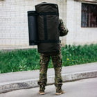 Баул-сумка-військова, баул армійський Оксфорд 120 л тактичний баул, тактичний баул-рюкзак, хакі з кріпленням для каремату та саперної лопати. - зображення 3