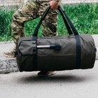 Баул-сумка-військова, баул армійський Оксфорд 120 л тактичний баул, тактичний баул-рюкзак, хакі з кріпленням для каремату та саперної лопати. - зображення 4