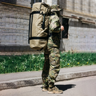 Баул-сумка військова, Оксфорд баул армійський 100 л тактичний баул, тактичний баул-рюкзак, койотм із кріпленням для каремату та саперної лопати. - зображення 2