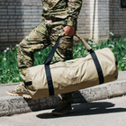 Баул-сумка військова, Оксфорд баул армійський 100 л тактичний баул, тактичний баул-рюкзак, койот - зображення 5