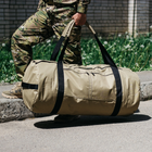 Баул-сумка військова, Оксфорд баул армійський 120 л тактичний баул, тактичний баул-рюкзак, койотм із клапаном. - зображення 5