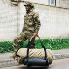 Баул-сумка военная, Оксфорд баул армейский 120 л тактический баул, тактический баул-рюкзак, койот с клапаном, креплением для каремата и саперной лопаты. - изображение 5