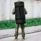 Баул-сумка-військова, баул армійський Оксфорд 120 л тактичний баул, тактичний баул-рюкзак, хакі з клапаном, кріпленням для каремату та саперної лопати. - зображення 3