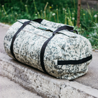 Сумка-баул-рюкзак, баул армійський Оксфорд тактична на 120 л Піксель із клапаном - зображення 8