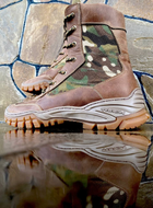 Берці черевики тактичне взуття полегшені Літо натуральна гідрофобна шкіра посилена п’ята та носок Мультикм р 39 - зображення 5