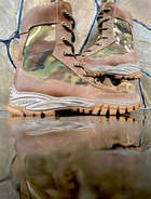 Берцы ботинки тактическая обувь облегченные Лето натуральная гидрофобная кожа усиленная пятка и носок Мультикам р 44 - изображение 1