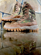 Берці черевики тактичне взуття полегшені Літо натуральна гідрофобна шкіра посилена п’ята та носок Мультикм р 42 - зображення 2