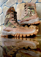 Берцы ботинки тактическая обувь облегченные Лето натуральная гидрофобная кожа усиленная пятка и носок Мультикам р 44 - изображение 3