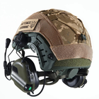 Каска шлем тактический + Активные Навушники EARMOR M32H Кавер Пиксель "FAST NIJ IIIA" Кевларовый баллистический Хаки - изображение 4