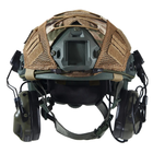 Каска шлем тактический + Активные Навушники EARMOR M32H Кавер Мультикам "FAST NIJ IIIA" кевларовый баллистический Черный - изображение 8