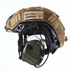Каска шлем тактический + Активные Навушники EARMOR M32H Кавер Мультикам "FAST NIJ IIIA" кевларовый баллистический Черный - изображение 12