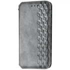 Кожаный чехол книжка GATMEN PREMIUM Cubic (PU) для Xiaomi Redmi 9A Grey