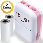 Портативний дитячий принтер JETIX Mini printer з термодруком Pink+2 рулону термопаперу в комплекті