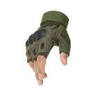 Тактические перчатки беспалые Oakley M олива - изображение 4