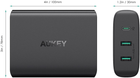 Зарядний пристрій Aukey PA-Y12 2x USB-A 1x USB-C 7.8 A (0608119190461) - зображення 3