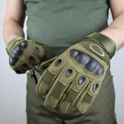 Тактические рукавицы Oakley полнопалые размер XL Олива - изображение 4