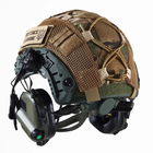 Каска шлем тактический | Активные Навушники EARMOR M32H Кавер Мультикам "FAST NIJ IIIA" баллистический Хаки - изображение 6