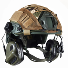 Каска шлем тактический | Активные Навушники EARMOR M32H Кавер Мультикам "FAST NIJ IIIA" баллистический Хаки - изображение 9