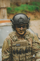 Каска шлем тактический защита | Кавер Піксель "FAST NIJ IIIA" баллистический шлем кевларовый Чорний | Black - зображення 12