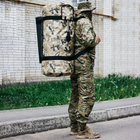 Рюкзак-сумка-баул військова, армійський баул Оксфорд 120 л тактичний баул пісочний мультикам з кріпленням для каремату і саперної лопати. - зображення 2