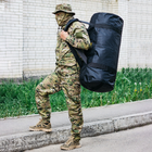 Рюкзак-сумка баул військова, армійський баул Оксфорд чорний 120 л тактичний баул. - зображення 4