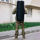 Рюкзак-сумка баул військова, армійський баул Оксфорд чорний 100 л тактичний баул з клапаном. - зображення 3