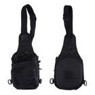 Военный рюкзак тактический Eagle M02B Oxford 600D через плечо 6 литров Black - изображение 4