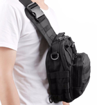 Военный рюкзак тактический Eagle M02B Oxford 600D через плечо 6 литров Black - изображение 9