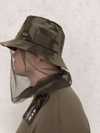 Москитная сетка/накомарник на голову под шлем/панаму/кепку, защита от комаров/мошек, цвет олива, на резинке 10 шт - изображение 3