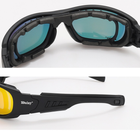 Захисні військові тактичні окуляри з діоптріями Daisy C6 Black + 4 комплекти лінз - зображення 3