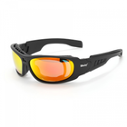 Захисні військові тактичні окуляри з діоптріями Daisy C6 Black + 4 комплекти лінз - зображення 10