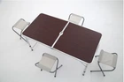 Стіл для пікніка Folding Table Коричневий (з круглими ніжками)