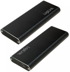 Зовнішня кишеня Logilink для SSD 2.5" SATA USB Type-C 3.1 Black - зображення 4