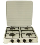 Настольный газовый таганок плита Domotec MS 6604 на 4 конфорки белая