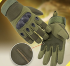 Перчатки мужские тактические с костяшками и закрытыми пальцами 4623 M Оливковый - изображение 1