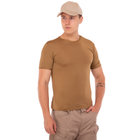 Летняя футболка мужская компрессионная тактическая Jian 9193 размер M (46-48) Хаки (Бежевая) материал сoolmax - изображение 5