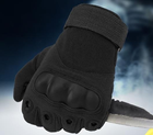 Перчатки мужские тактические с костяшками и закрытыми пальцами 4623 M Черный - изображение 2