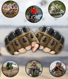 Перчатки мужские тактические с открытыми пальцами и усиленным протектором 4624 M Хаки - изображение 1