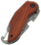 Туристический компактный складной нож BUCK с титановым покрытием и деревянной ручкой 14,7см. - изображение 6