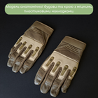 Тактичні рукавички із закритими пальцями Рукавички для військових TACTICAL Поліестер Кожзам Хакі (BC-8795) L - зображення 3
