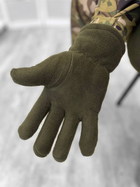 Тактические перчатки флисовые двухслойные Олива L - изображение 4