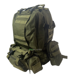 Рюкзак Тактический армейский EM55G на 55 литров Зеленый Олива с подсумками и креплением MOLLE Военный походной GS-4441 - изображение 8