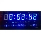 Настенные часы со встроенным термодатчиком и музыкальным будильником VST-3615 подсветка синий