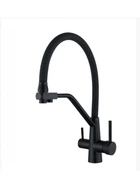 Смеситель для кухни чёрный з гибким изливом под фильтр WEZER INX4A-08-BLACK нержавеющая сталь