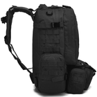 Тактический рюкзак Int мужской 55 л + 3 подсумка чёрный М-34505 - изображение 2